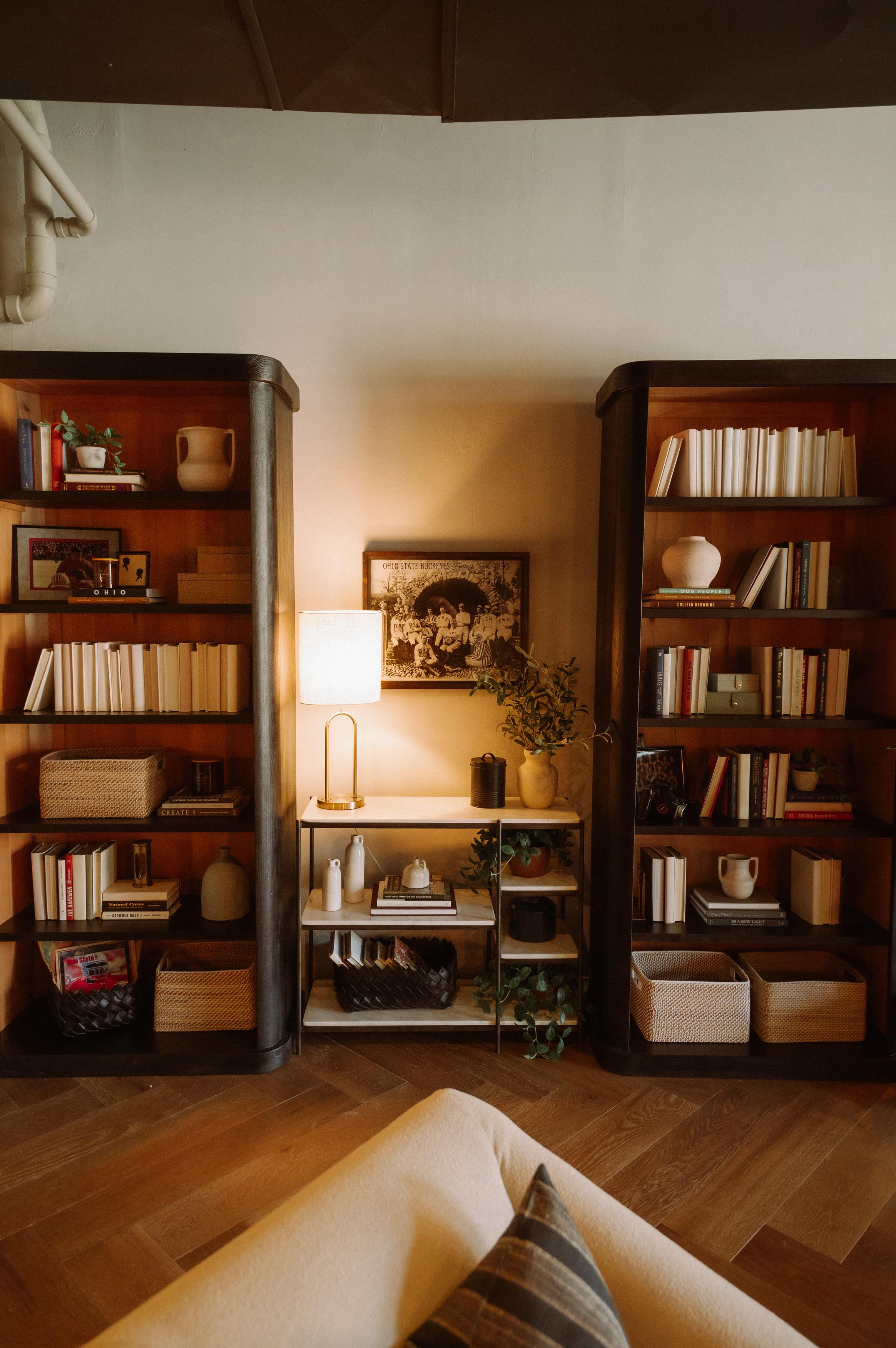 Bookshelves at Rambler’s leasing office.