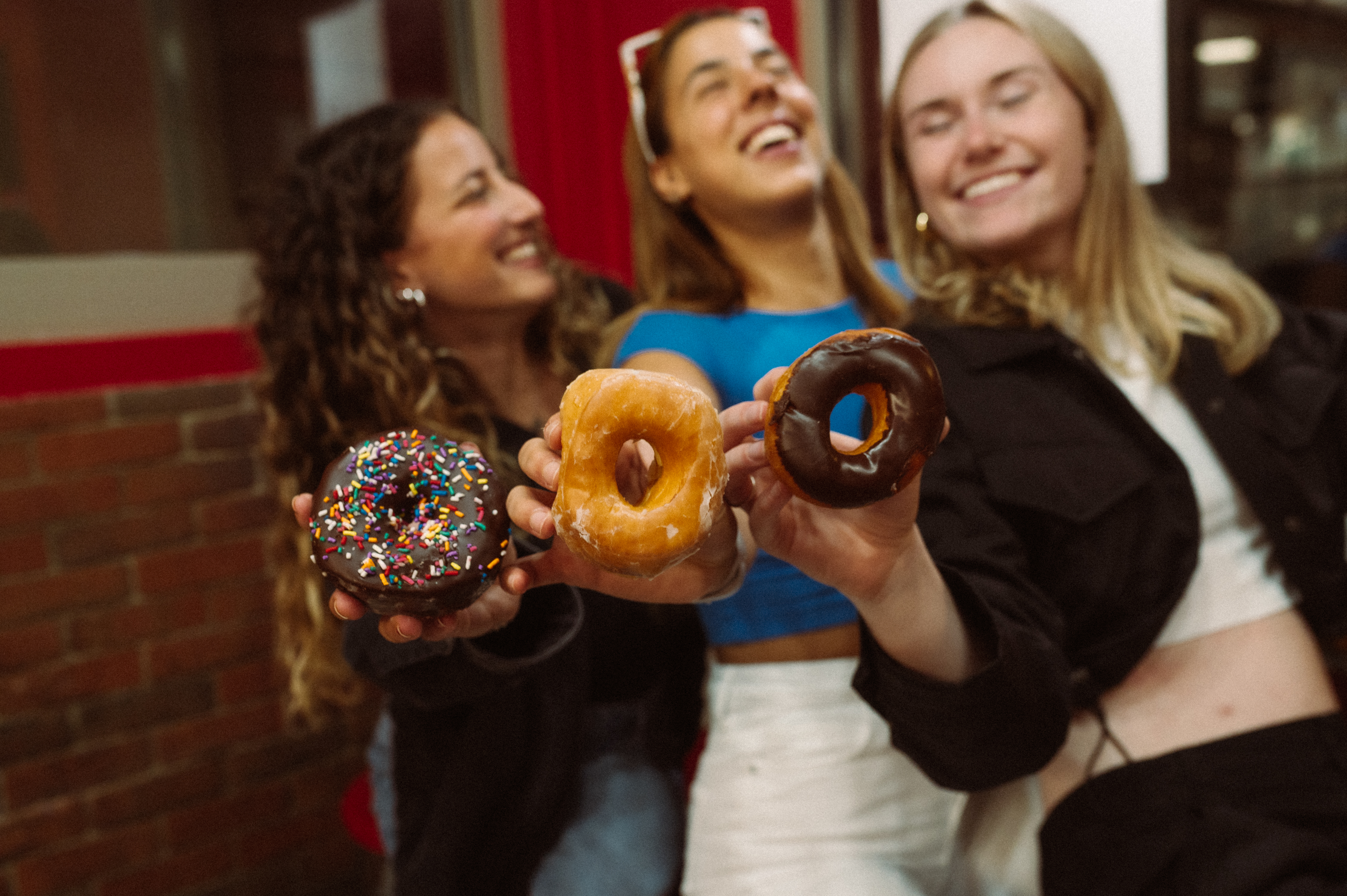 OSU students at Buckeye Donuts near Rambler Columbus