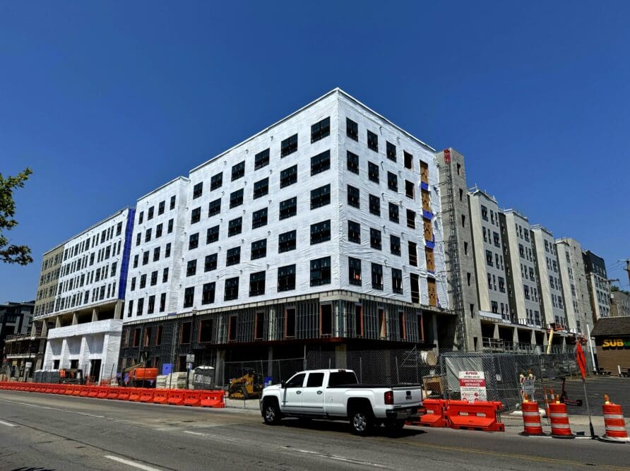 View of Rambler Columbus retail from southeast corner.