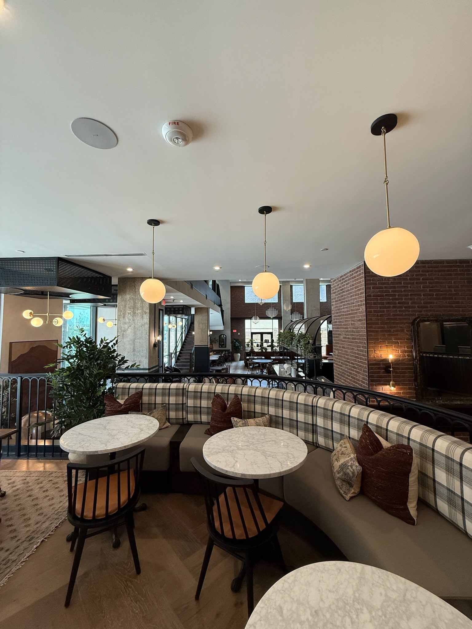 Booths inside study mezzo at Rambler Columbus