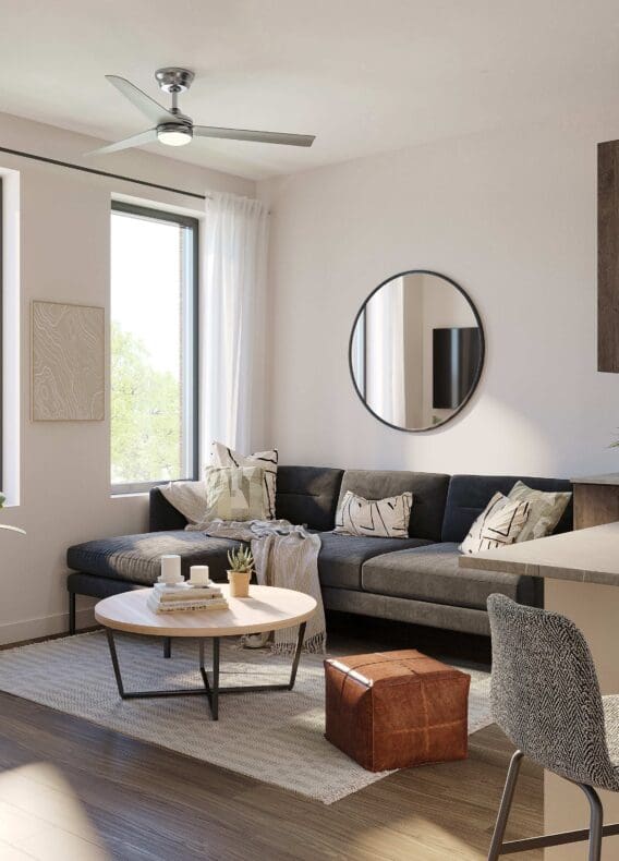 Liiving room rendering Rambler Columbus